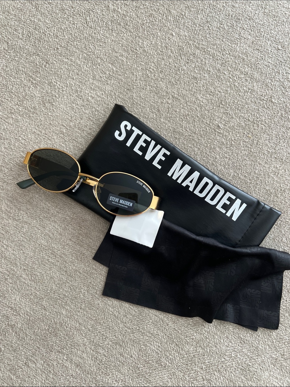Steve Madden Gold Frame Sunglasses with Black Lenses